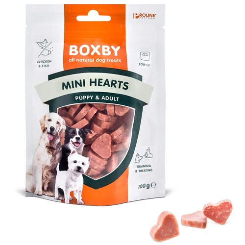 Boxby Mini Hearts – Poslastica za štence i odrasle pse, 100 g Cene