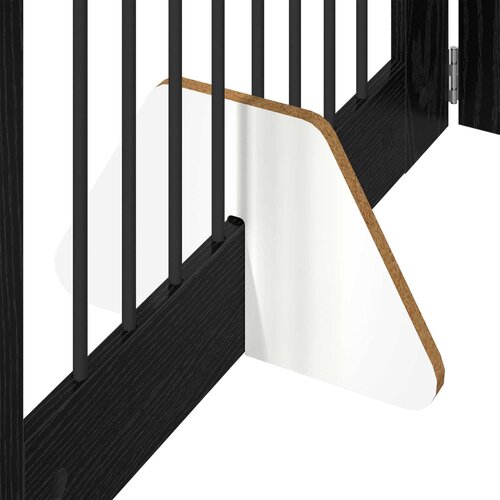  Vrata za pse s postoljem 4 pcs Crni hrast 80 x 80 cm Slike