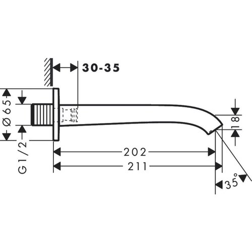 Hansgrohe 75410670 Vivenis stenski izliv za kad ali umivalnik Cene