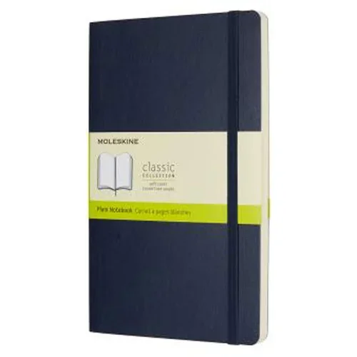 Moleskine Beležnica LG mehke platnice, temno modra – brezčrtna