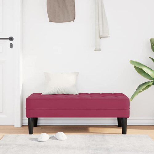  Klupa s jastukom Vinska crvena 113 x 57 x 39 cm Bar&amp;scaron;un Slike
