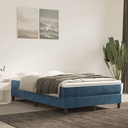 vidaXL Vzmetnica z žepkasto vzmetjo temno modra 120x200x20 cm žamet Cene