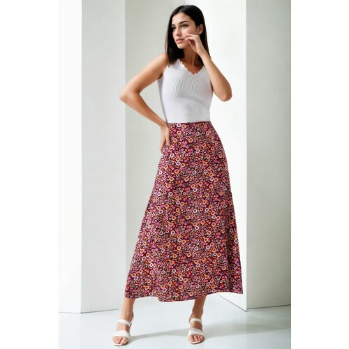 Dewberry 16652 Womens Midi Woven Skirt-BORDEAUX Cijene