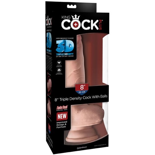 Pipedream King Cock Plus 8&amp;quot; Triple Density Fat Cock with Balls Slike