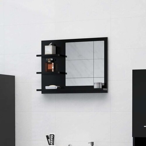 vidaXL Kupaonsko ogledalo crno 60 x 10,5 x 45 cm od iverice Cene