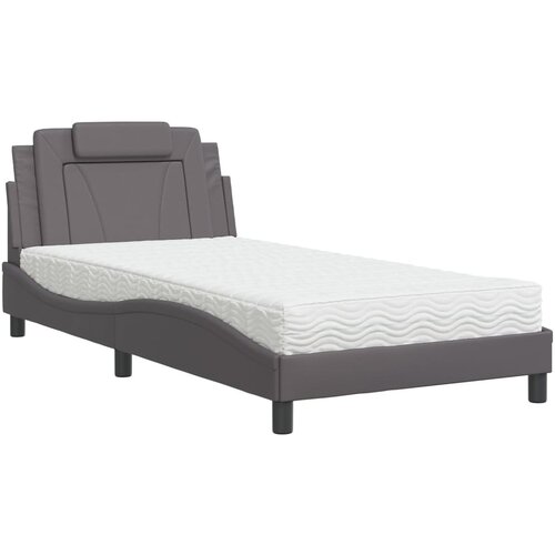 VidaXL Postelja z vzmetnico siva 100x200 cm umetno usnje, (21111880) Slike