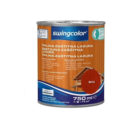 SWINGCOLOR Obstojna zaščitna lazura (barva: mahagonij; 750 ml) Cene