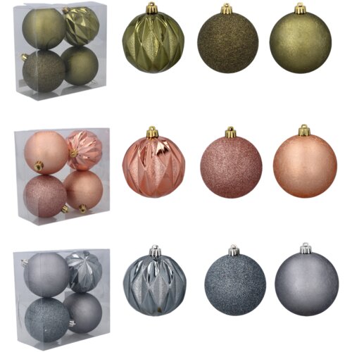 Molarem Home Set od 4 kuglice za božićno drvce &amp;ndash; 8 cm, roza Slike