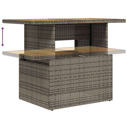 VidaXL 9-dijelni set vrtnih sofa od poliratana s jastucima sivi Slike