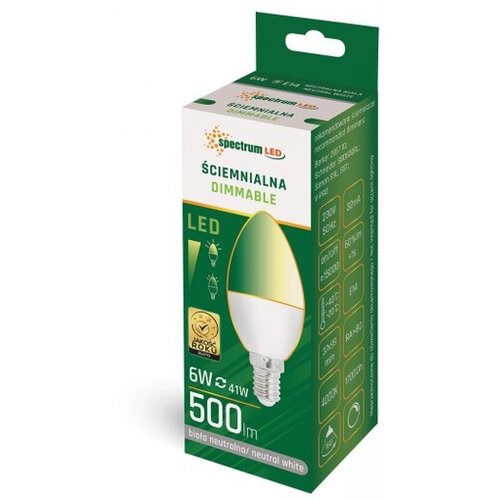 Spectrum_LED Spectrum LED Sijalica E14 6W 14382 dimabilna prirodno bela Slike