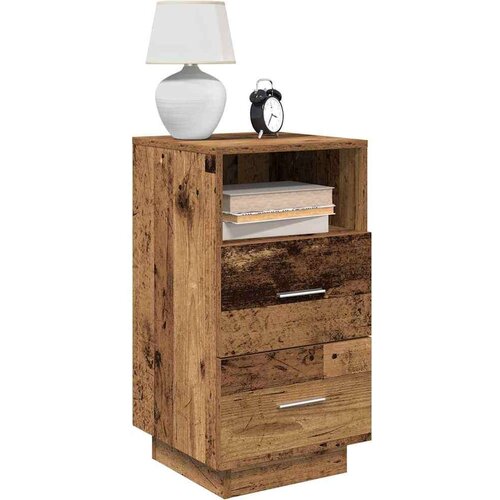 vidaXL Nočna omarica z 2 predaloma Old Wood 36x36x68 cm Cene