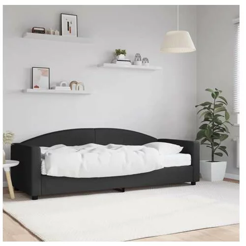 vidaXL Dnevna postelja z vzmetnico črna 80x200 cm blago