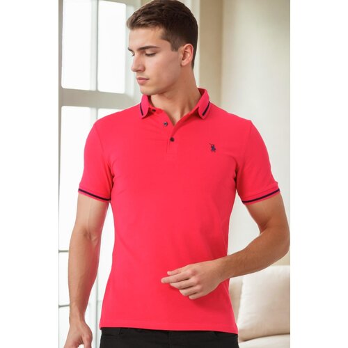 Dewberry T9586 MEN&amp;#039;S POLO NECK T-SHIRT-FUCHSIA Slike