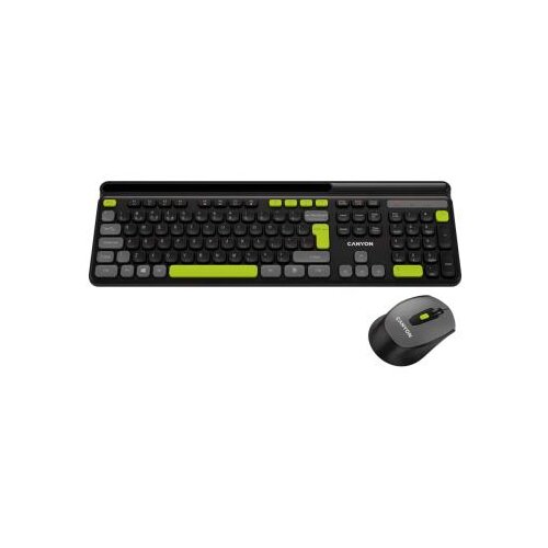 Canyon Tastatura i miš HSET-W5 EN/AD Wireless Crna Slike