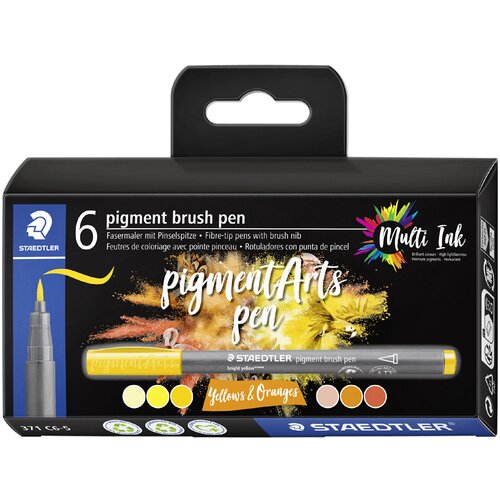 Staedtler vlaknasto pero, pigmentni čopič, rumeno in oranžno,, (21655206) Slike