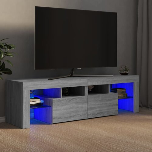 VidaXL TV omarica z LED lučkami siva sonoma 140x36,5x40 cm Slike