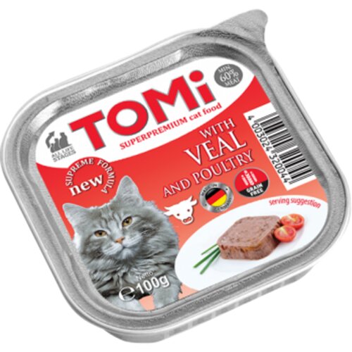 Schesir Tomi Pašteta za odrasle mace Adult, 100 g - teletina i živina Cene