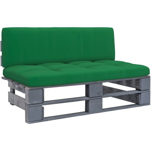 VidaXL Vrtna srednja sofa od paleta od sivo impregnirane borovine Slike