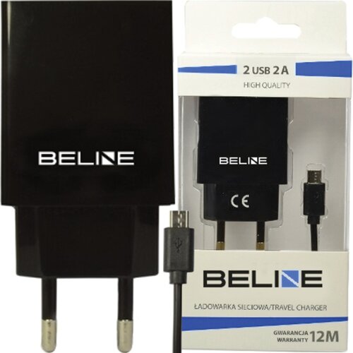 Beline MREŽNI POLNILEC 2XUSB + MICROUSB 2A ZA TELEFONE, ČRN, (21974752) Cene