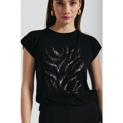 Legendww ženska majica u crnoj boji sa printom 7223-9770-06 Slike