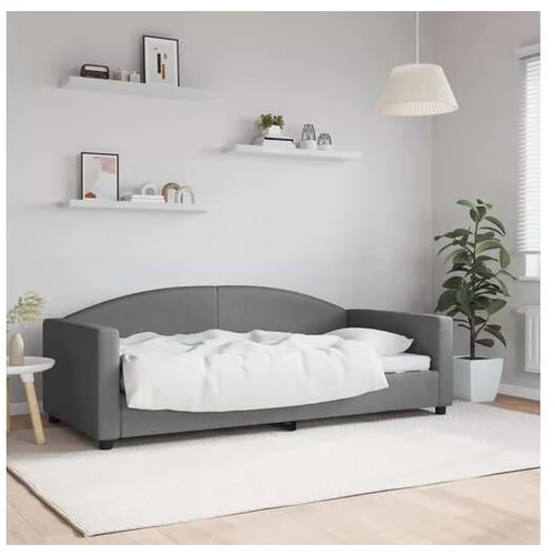 vidaXL Raztegljiva postelja temno siva 90x190 cm blago