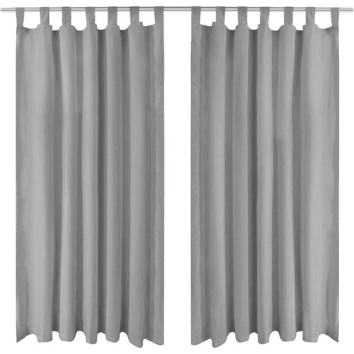 vidaXL Zavese iz mikro satena 2 kosa z zankami 140x175 cm sive barve Cene