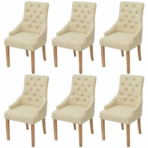  Blagovaonske stolice od tkanine 6 kom krem