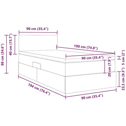  Krevet s madracem i skladi&amp;scaron;tem s madracem Crna 90 x 190 cm - Crna 90 x 190 cm Gladak dizajn Slike