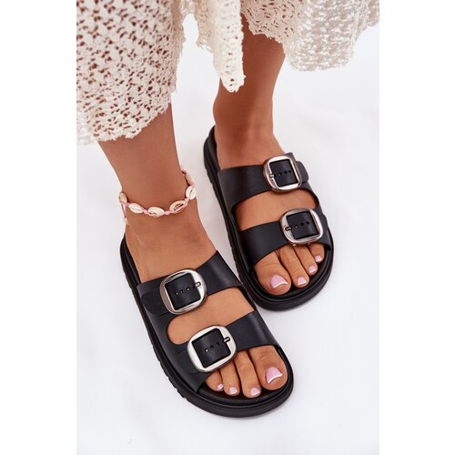 Boto Women's Sandals With Buckles On Platform Black Elamas Cene