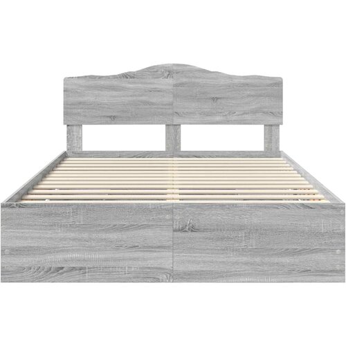 Krevetna konstrukcija Siva Sonoma 160 x 200 cm Inženjersko Drvo 206 x 163 x 90 cm Slike