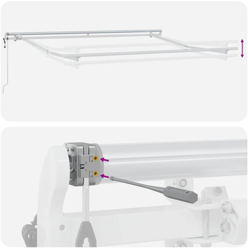  Skrovita tenda Sivosmeđa 3,5 x 2 m tkanina Slike