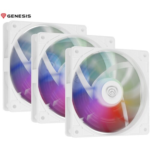 Genesis Ventilatorji za računalnik/ohi&scaron;je OXAL 120 ARGB 3-PACK, 120mm velikost, do 1450 RPM, beli, (5000328462) Cene