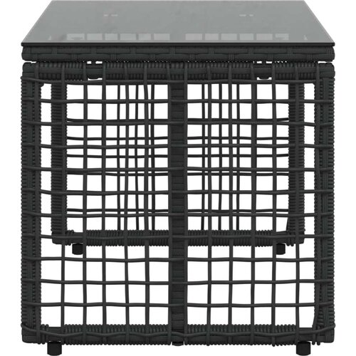  stol Crna 80 x 40 x 40 cm PE Rattan i Staklo - Crna Slike