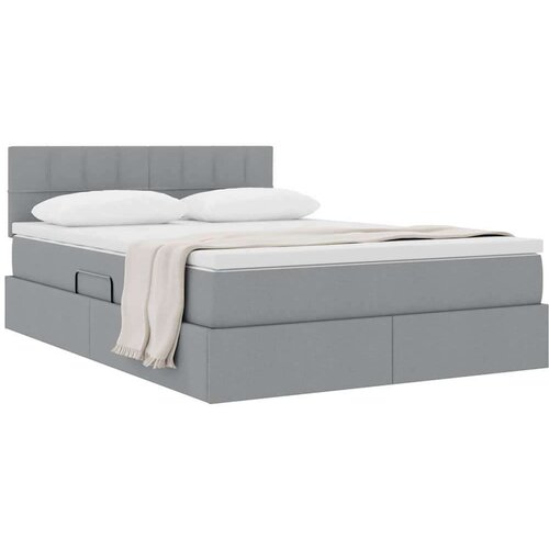  Krevet s madracem i skladi&amp;scaron;tem Svijetlo siva 140 x 190 cm Slike
