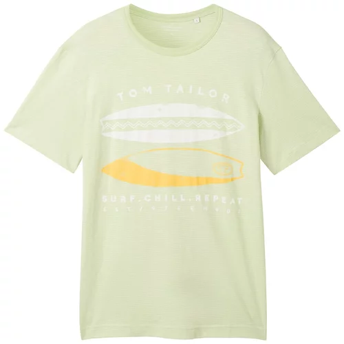 Tom Tailor Majica pastelno zelena / svetlo oranžna / off-bela