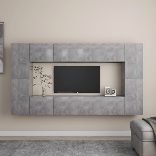 VidaXL 8-dijelni set TV ormarića siva boja betona od iverice Slike
