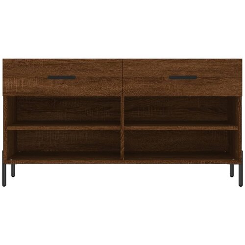  Klupa za cipele smeđa boja hrasta 102x35x55cm konstruirano drvo Slike