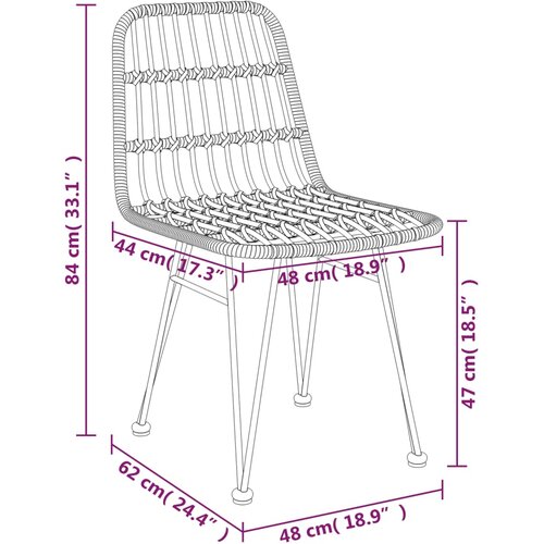  Vrtne stolice 2 kom 48 x 62 x 84 cm od PE ratana Slike