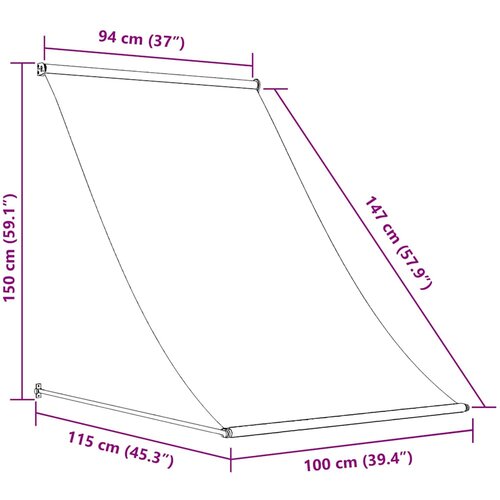 Tenda na uvlačenje antracit 100 x 150 cm od tkanine i čelika Slike