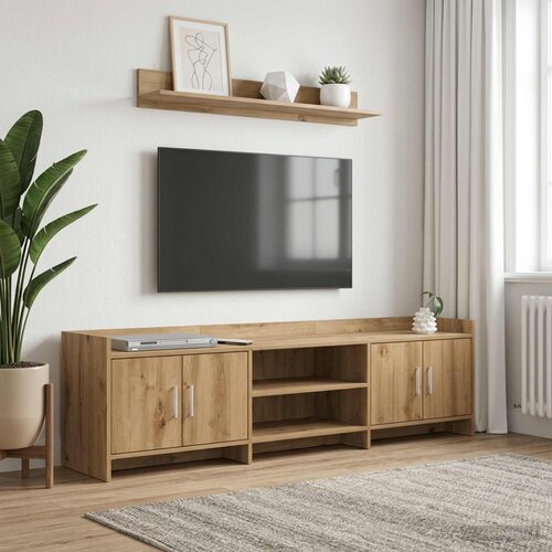 TV ormar 168 x 33 x 47 cm Hrast artisan Konstruirano drvo Slike