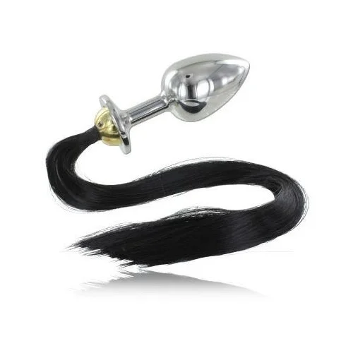 Metal Hard METALHARD BLACK HAIR PONY PLUG ANAL 8.89CM