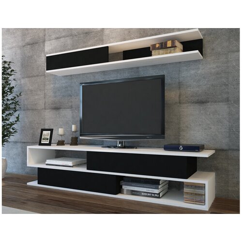 Hanah home Sims TV polica, crno-bijela Cene