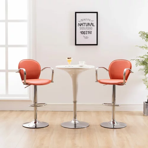 vidaXL Barski stolčki z naslonjali za roke 2 kosa oranžno umetno usnje, (20624611)