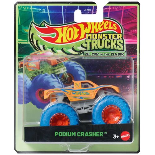 Mattel Hot Wheels Monster Trucks: Podium Crasher oranžen avtomobilček, ki sveti v temi, v merilu 1:64 &ndash; Cene