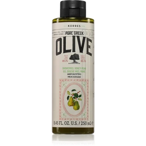 Korres Pure Greek Olive & Honey Pear osvežujoč gel za prhanje 250 ml