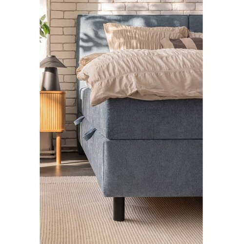 Bonami Selection Modra boxspring postelja s prostorom za shranjevanje 160x200 cm Elva Bold Line &amp;ndash; Slike
