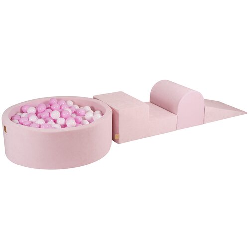 MeowBaby Foam Playground 3-delni set za bazen s penasto žogo, 200 žog, žamet, pudrasto roza: bela/pastelno roza, (21333884) Cene
