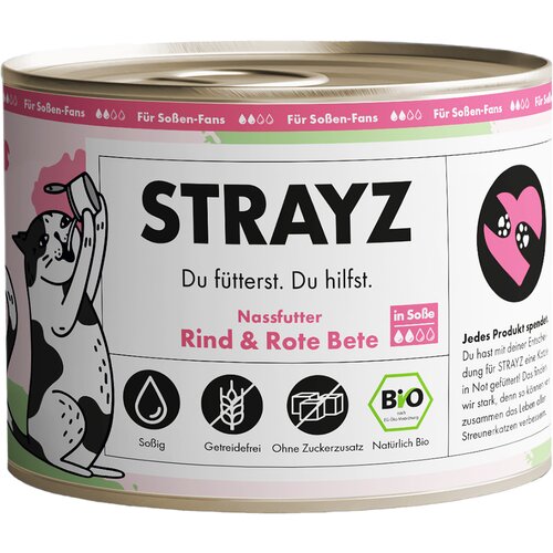 STRAYZ BIO Katze 6 x 200 g - Bio govedina i bio cikla u umaku Slike
