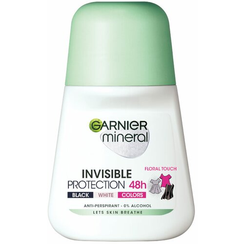 Garnier mineral invisible black, white & colors dezodorans roll on 50ml Slike