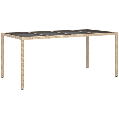 VidaXL Vrtni jedilni stol Bež 190x90x75 cm Poli Ratan Slike